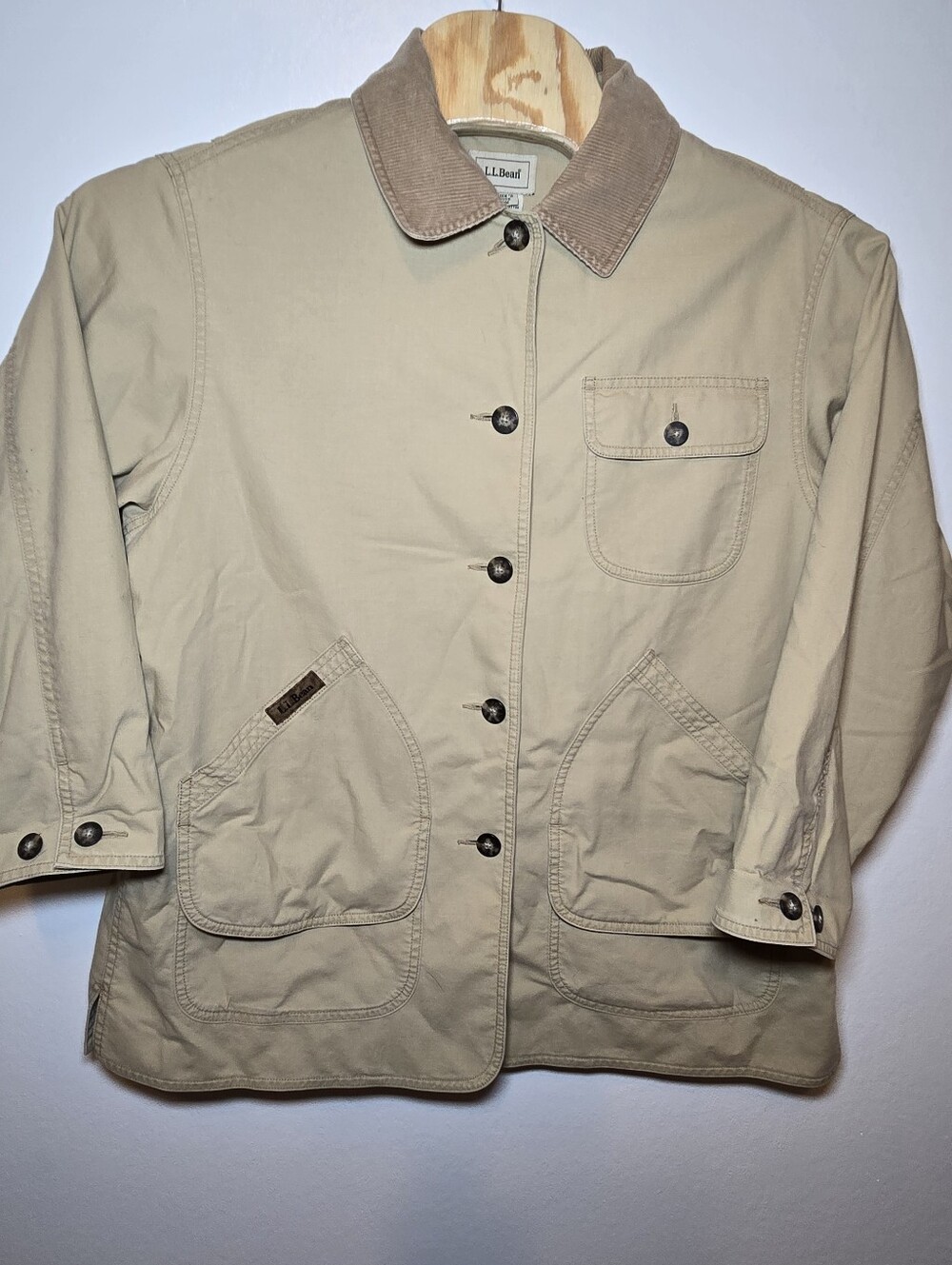 VTG L.L. Bean Women’s Barn Coat Jacket Size Large Petite Tan Light Brown